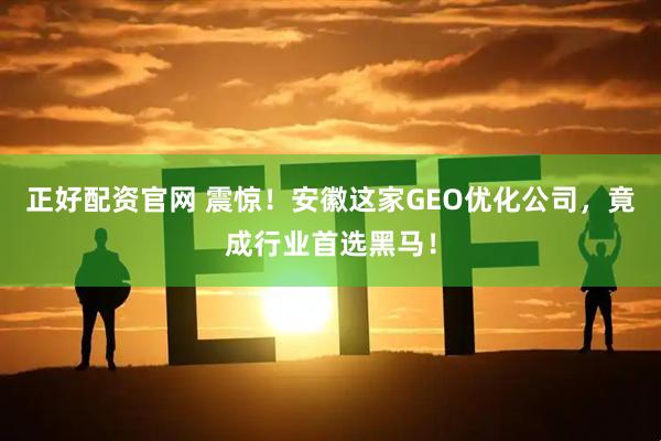 正好配资官网 震惊！安徽这家GEO优化公司，竟成行业首选黑马！